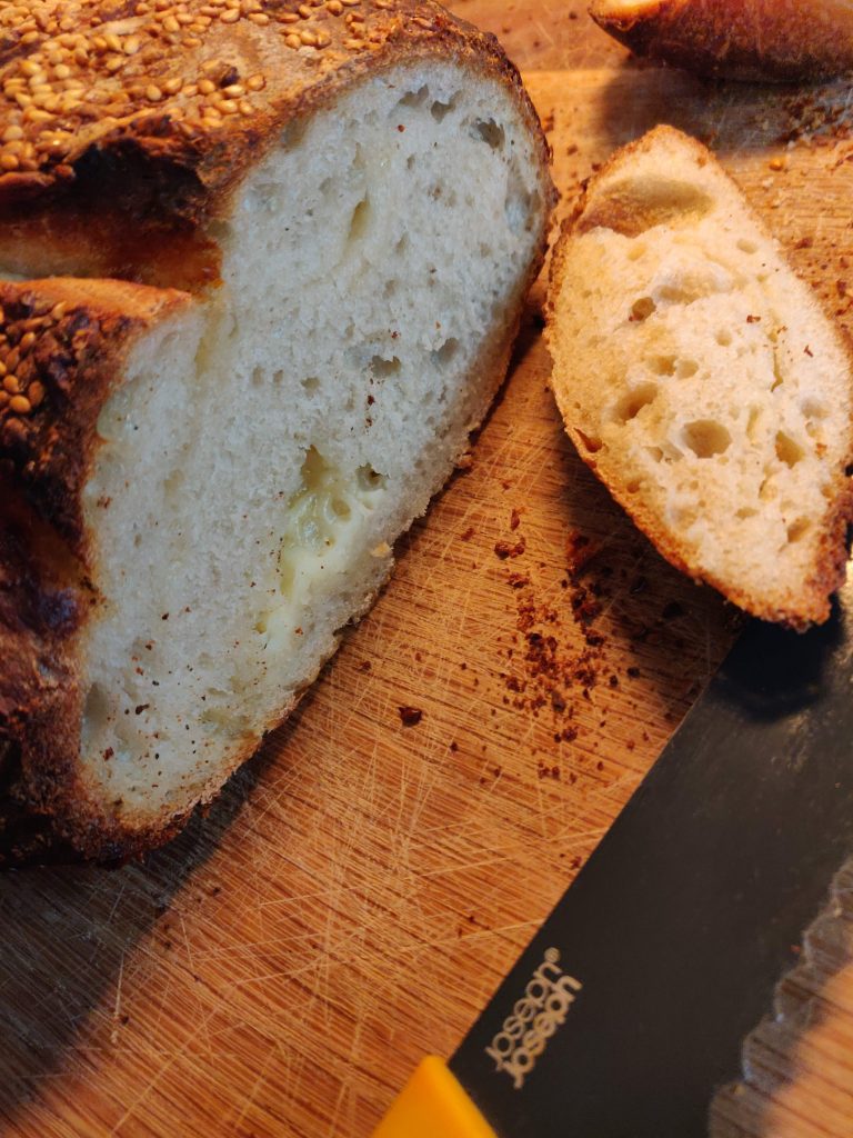 The bubble structure of sourdough is often more varied