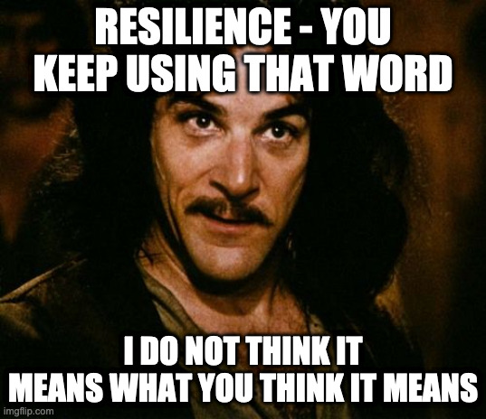 Resilience - you keep using that word. I do not think it means what you think it means.
